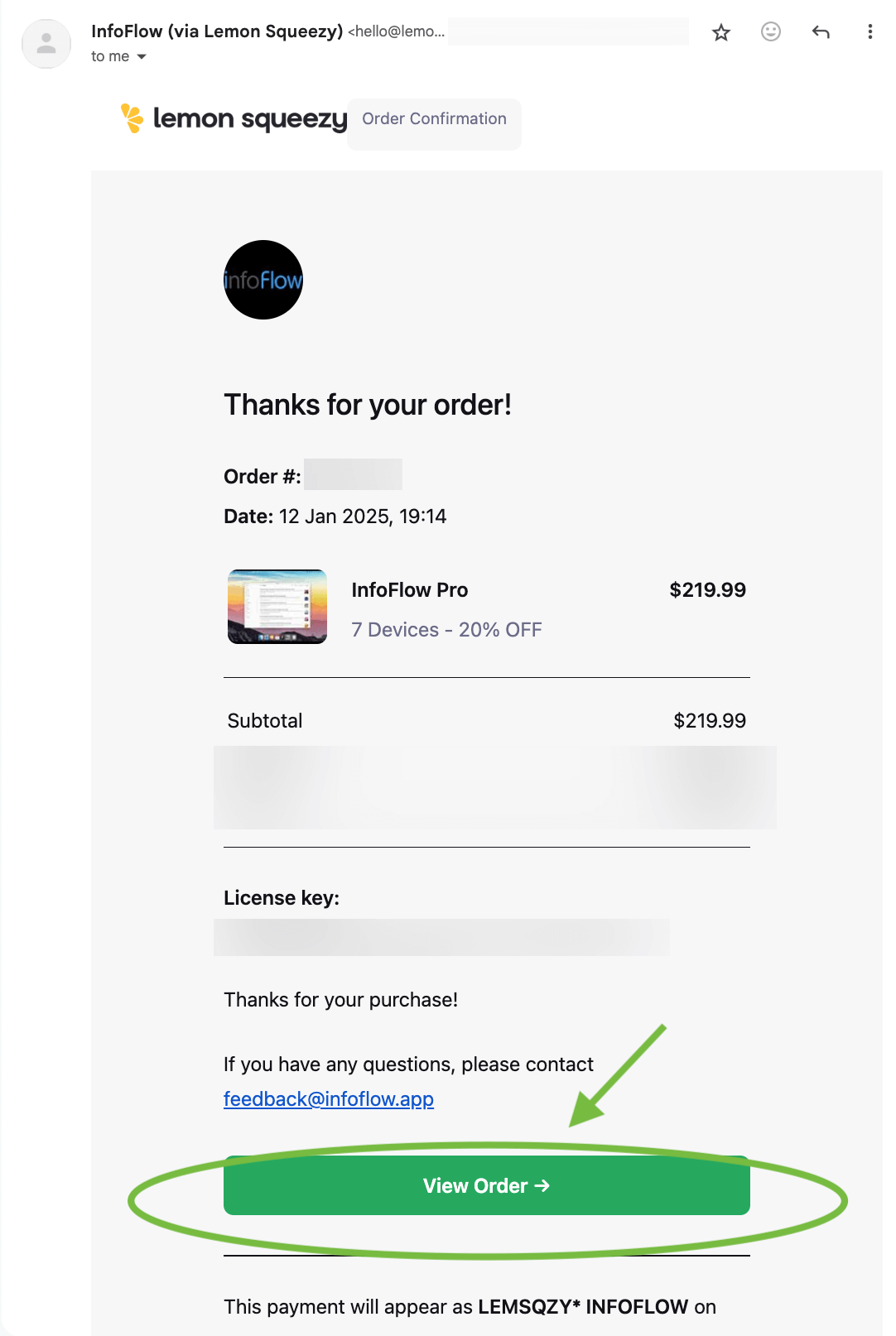 Order Email